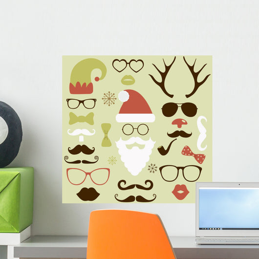 Christmas fashion silhouette set hipster style Wall Decal