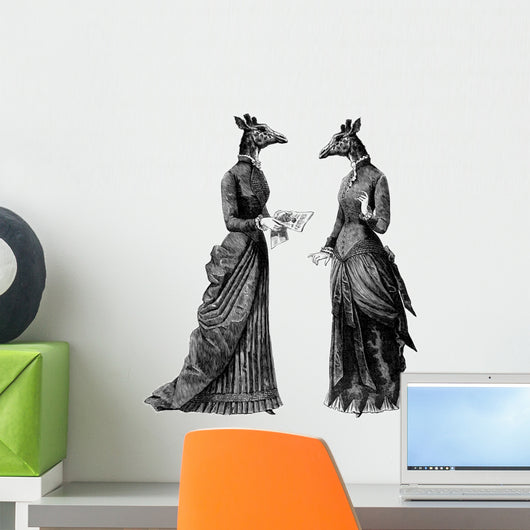 2 femmes girafe Wall Decal