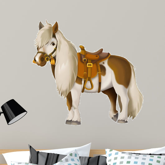 The illustration of the kids - smiling horses - icon - wild west