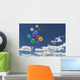 Balloons in the blue sky Wall Mural