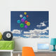 Balloons in the blue sky Wall Mural