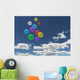 Balloons in the blue sky Wall Mural