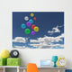Balloons in the blue sky Wall Mural