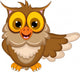 funny owl cartoon waving Wall Decal