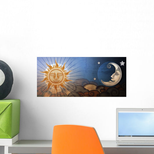 Grunge Sun and Moon