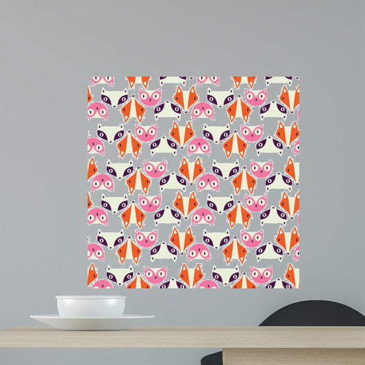 Seamless pattern with cute funny animals Wall Mural