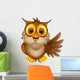 cute owl cartoon waving Wall Decal