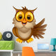 cute owl cartoon waving Wall Decal