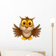 cute owl cartoon waving Wall Decal