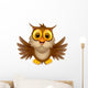 cute owl cartoon waving Wall Decal