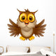 cute owl cartoon waving Wall Decal