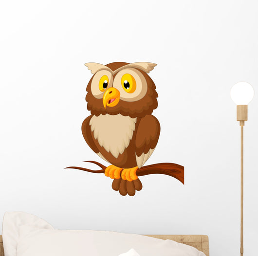 Cute owl cartoon Wall Decal