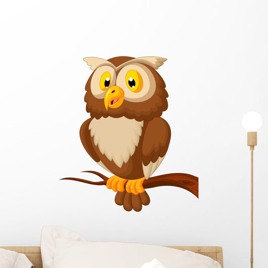 Cute owl cartoon Wall Decal