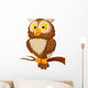 Cute owl cartoon Wall Decal