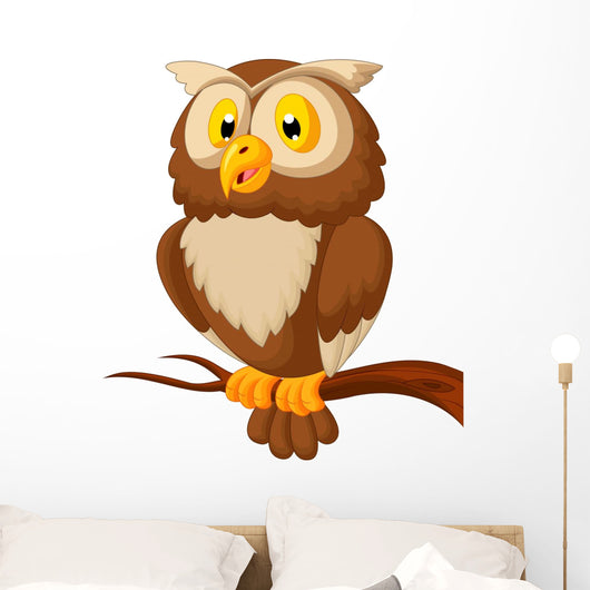 Cute owl cartoon Wall Decal