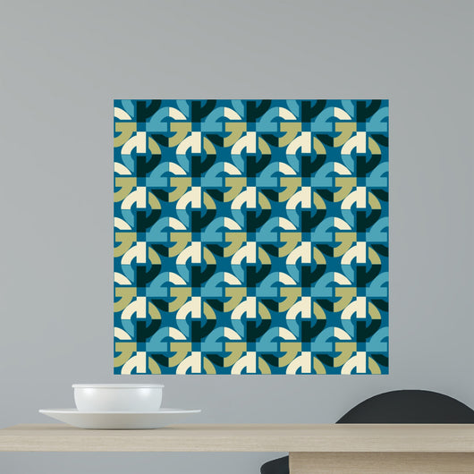Retro Abstract Seamless Pattern Wall Decal Design 2