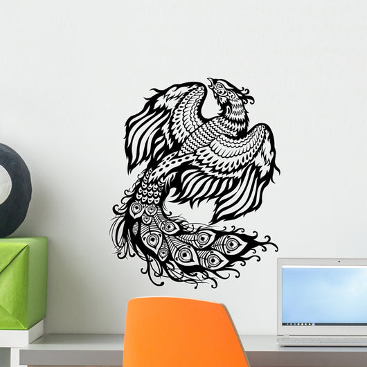 phoenix black white Wall Decal