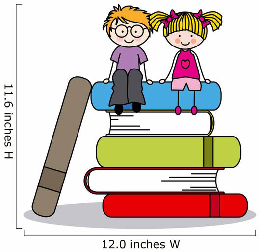 kids sitting on books