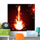 Fiery guitar Wall Mural