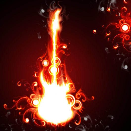 Fiery guitar Wall Mural