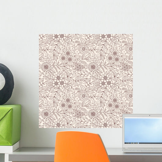Seamless Floral Pattern Wall Decal Design 10