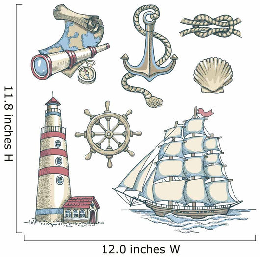 Set of vector nautical illustrations