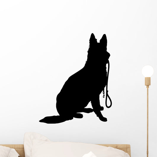 Shepherd with Leash Wall Decal