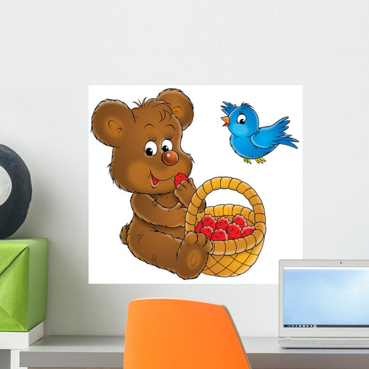 Bear and Bird Wall Decal