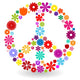 Peace sign made of flowers