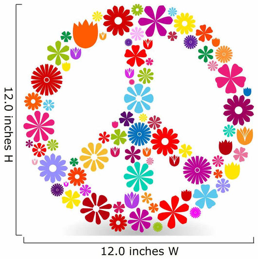 Peace sign made of flowers