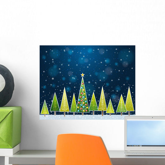christmas forest in the night, vector