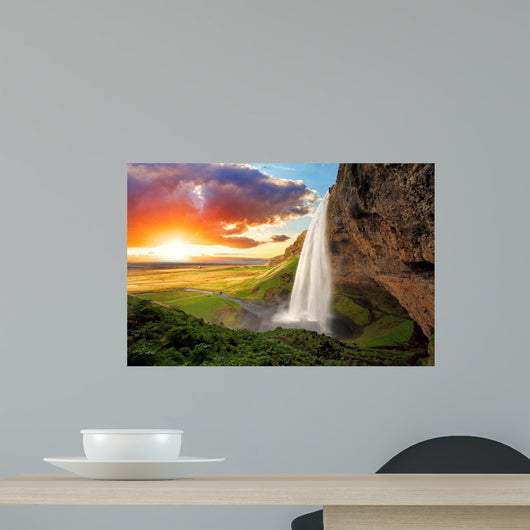 Waterfall Iceland - Seljalandsfoss Wall Mural