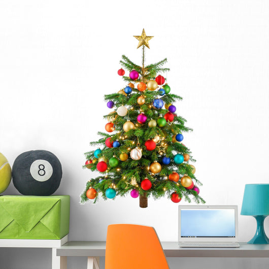 Cheerful colorful Christmas tree