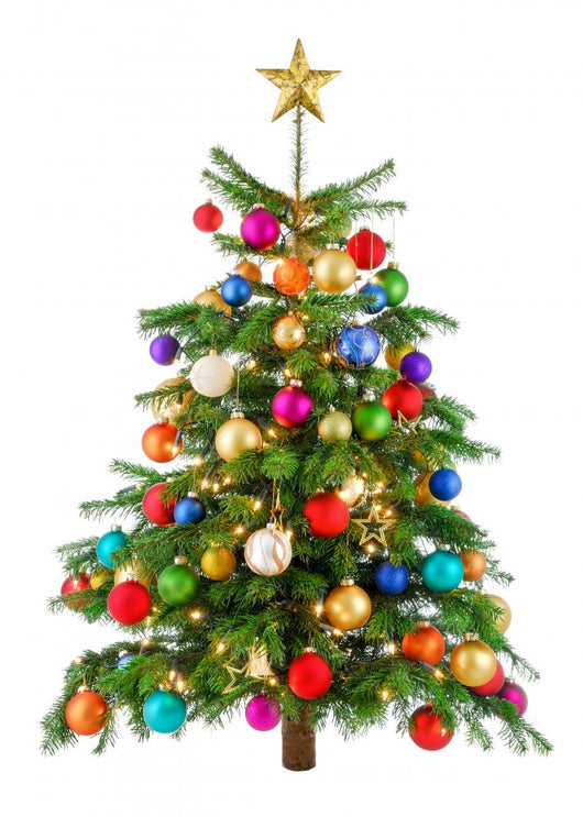 Cheerful colorful Christmas tree