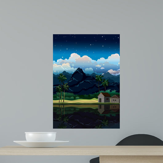 Night tropical landscape.