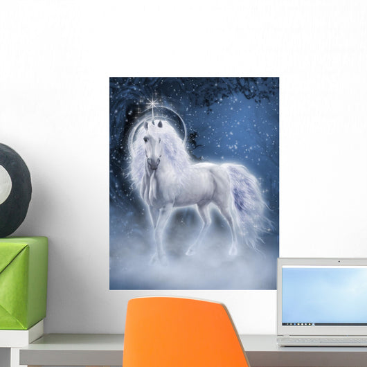 Regal White Unicorn Wall Mural