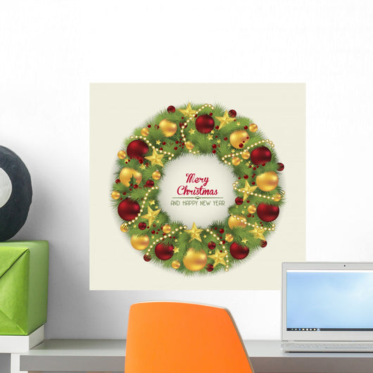 Christmas Wreath Wall Mural