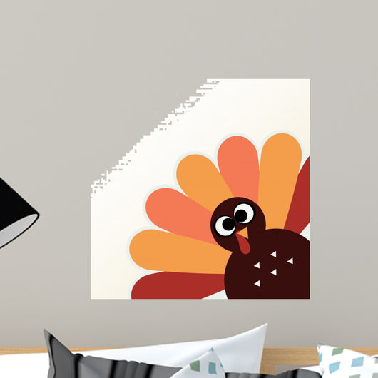 Beautiful cartoon Turkey Bird for Thanksgiving day Wall Mural