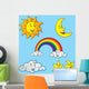 Sun Moon Stars Clouds Wall Decal Sticker Set