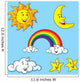Sun Moon Stars Clouds Wall Decal Sticker Set