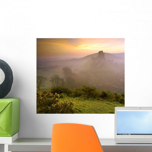Early Morning Corfe Castle Wall Decal