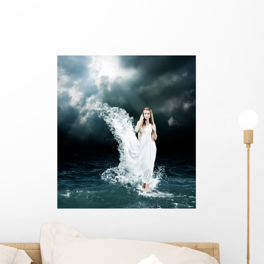 Mystic Goddess Stormy Sea Wall Decal