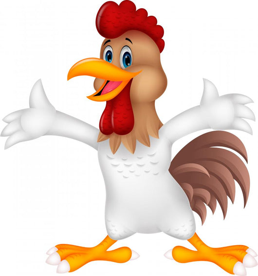 Cute Rooster Presenting Wall Decal