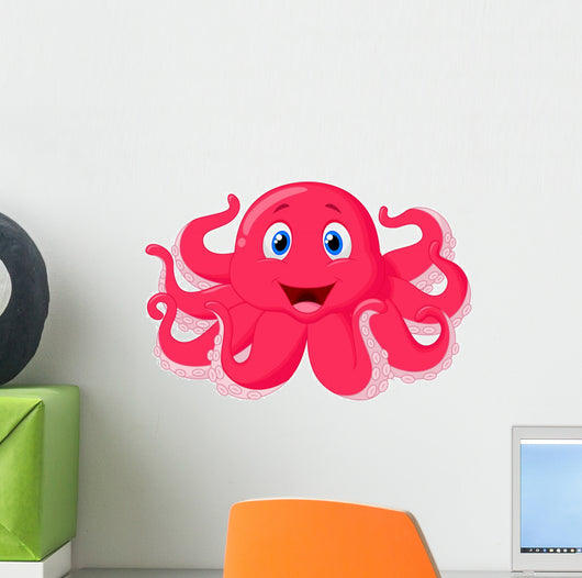Cute octopus cartoon Wall Decal