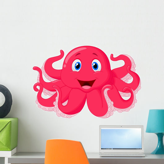 Cute octopus cartoon Wall Decal