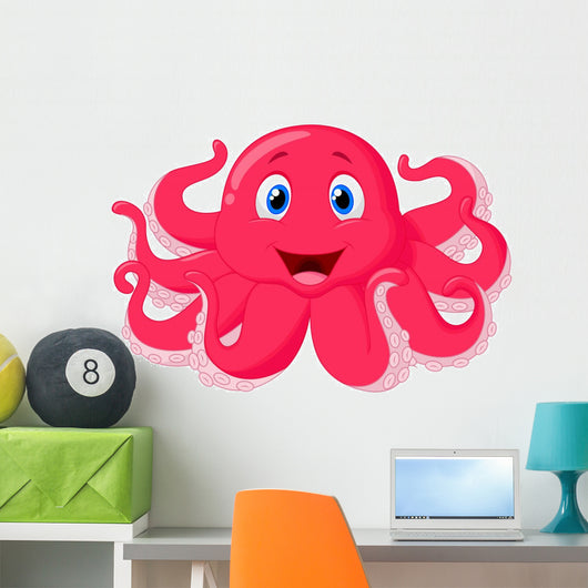 Cute octopus cartoon Wall Decal