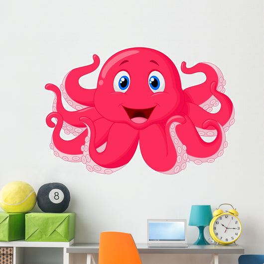 Cute octopus cartoon Wall Decal