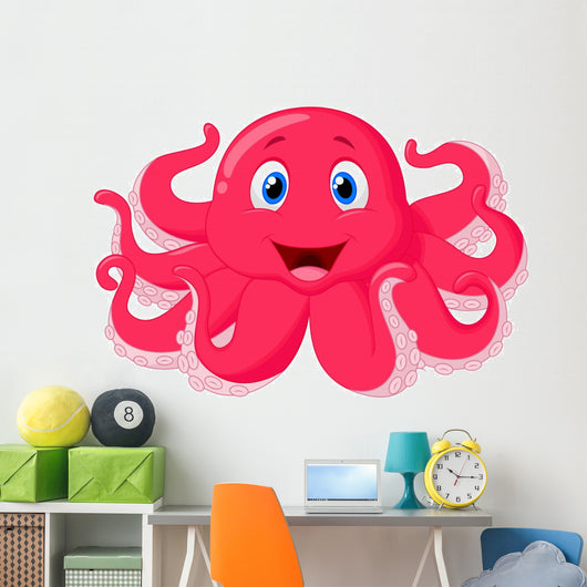 Cute octopus cartoon Wall Decal