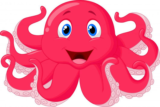 Cute octopus cartoon Wall Decal