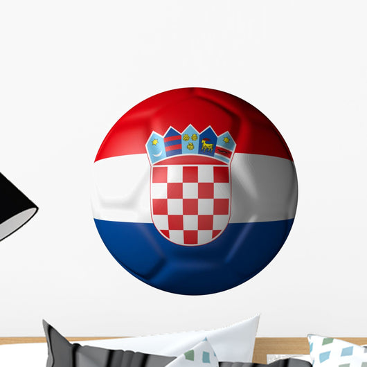 Croatian Soccer Ball Type Flag Wall Decal